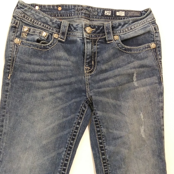 Miss Me Jeans Mid Rise Boot 29 Floral Pattern HTF! - Picture 5 of 9